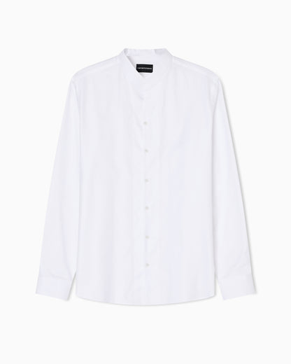 Emporio Armani Armure cotton shirt with guru collar