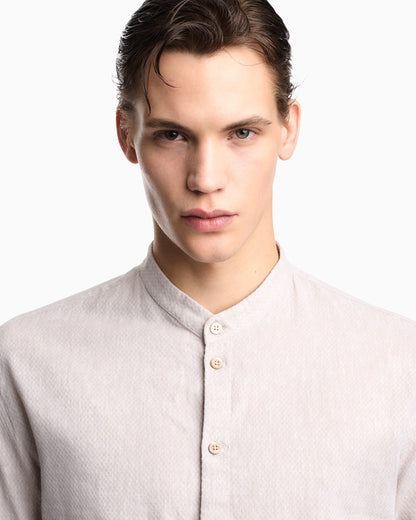Emporio Armani Armure linen blend shirt
