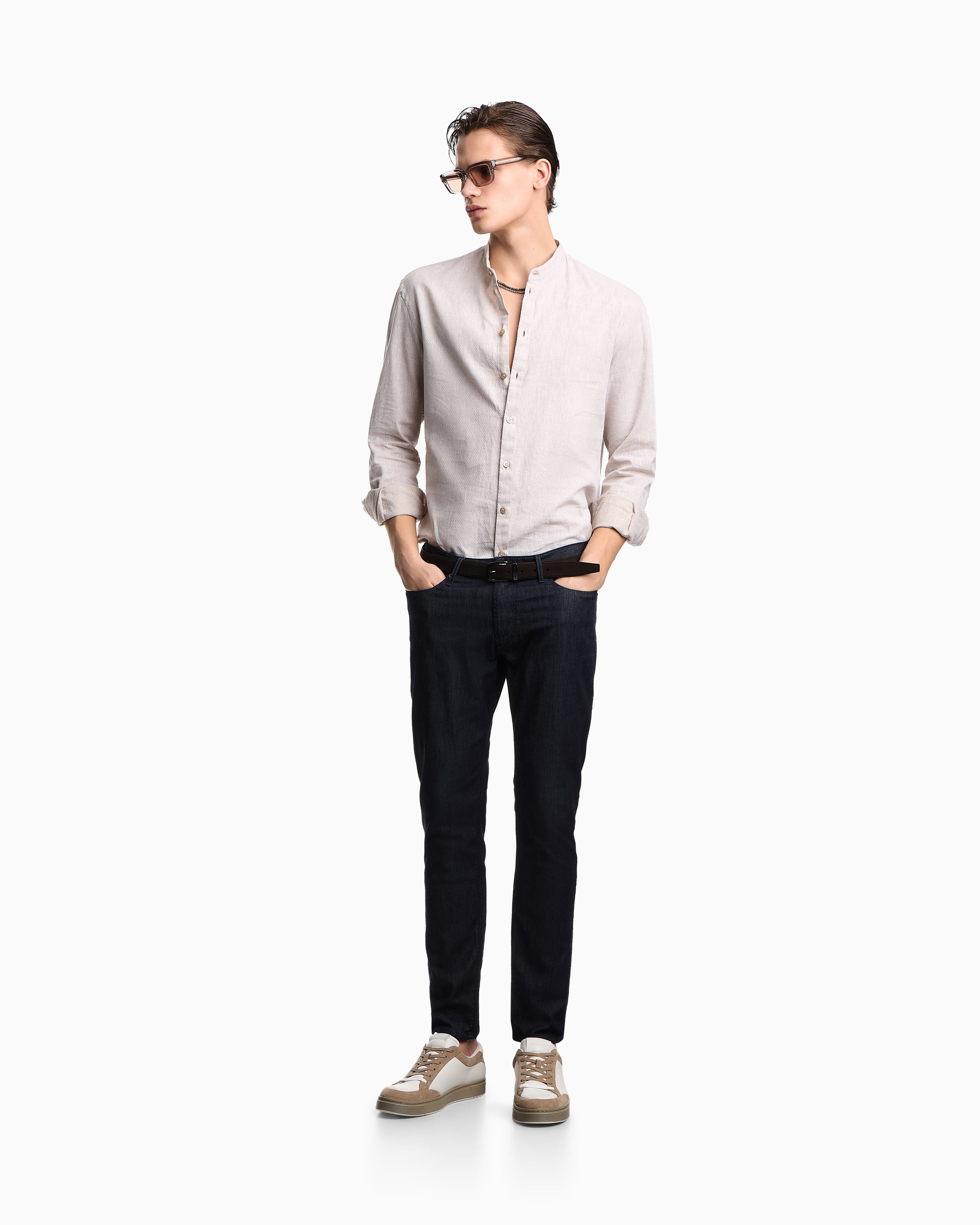 Emporio Armani Armure linen blend shirt