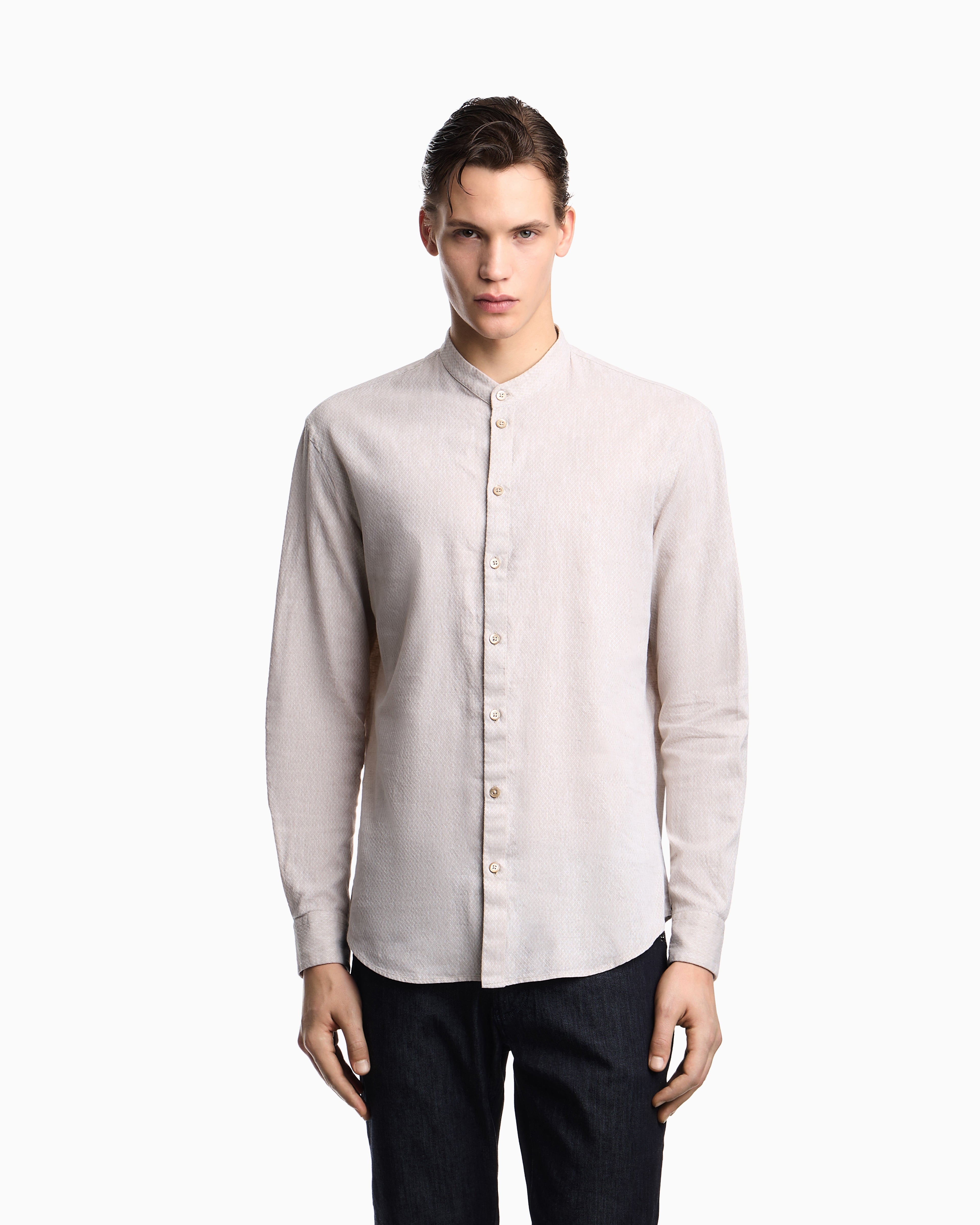 Emporio Armani Armure linen blend shirt