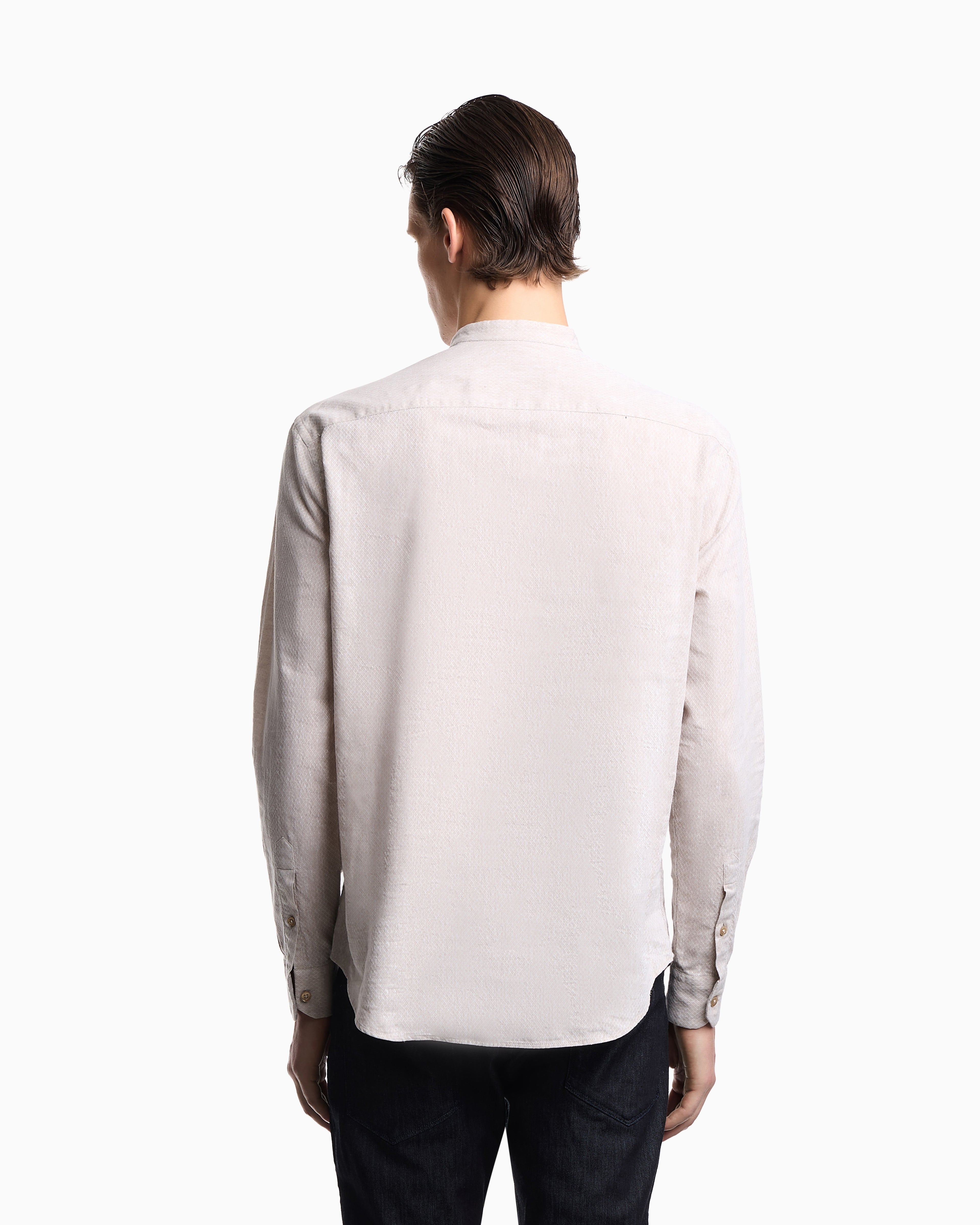 Emporio Armani Armure linen blend shirt