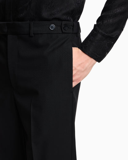 Emporio Armani Trousers with a pleat in virgin wool with a technical finish