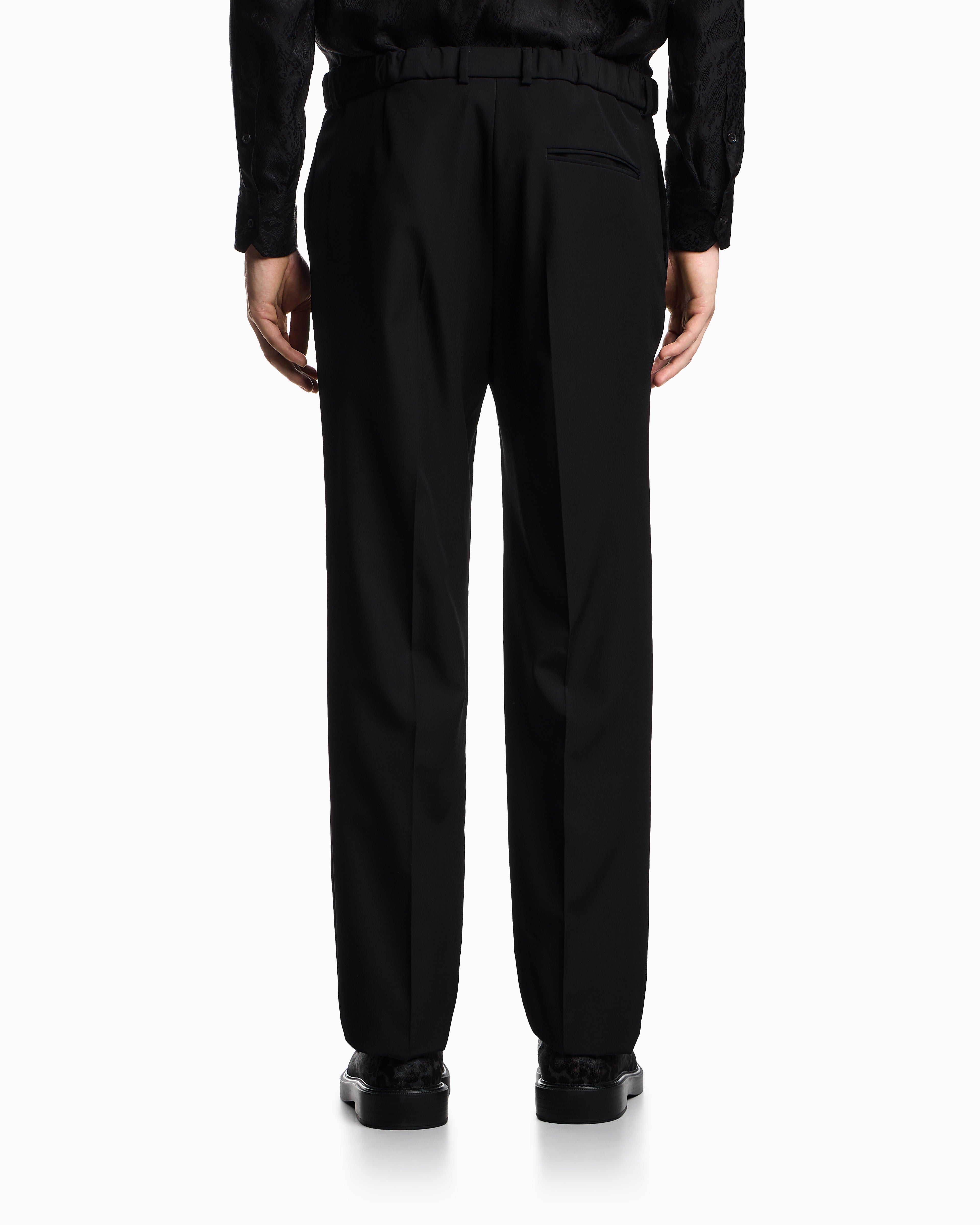 Emporio Armani Trousers with a pleat in virgin wool with a technical finish