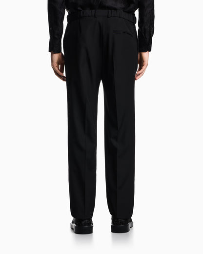 Emporio Armani Trousers with a pleat in virgin wool with a technical finish