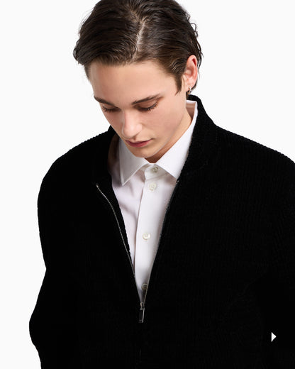 Emporio Armani Icon quilted stretch velvet blouson