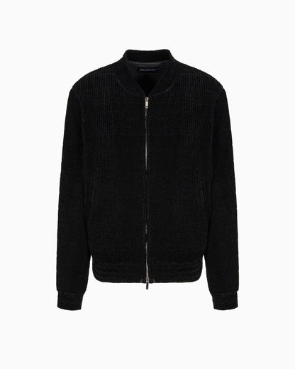 Emporio Armani Icon quilted stretch velvet blouson