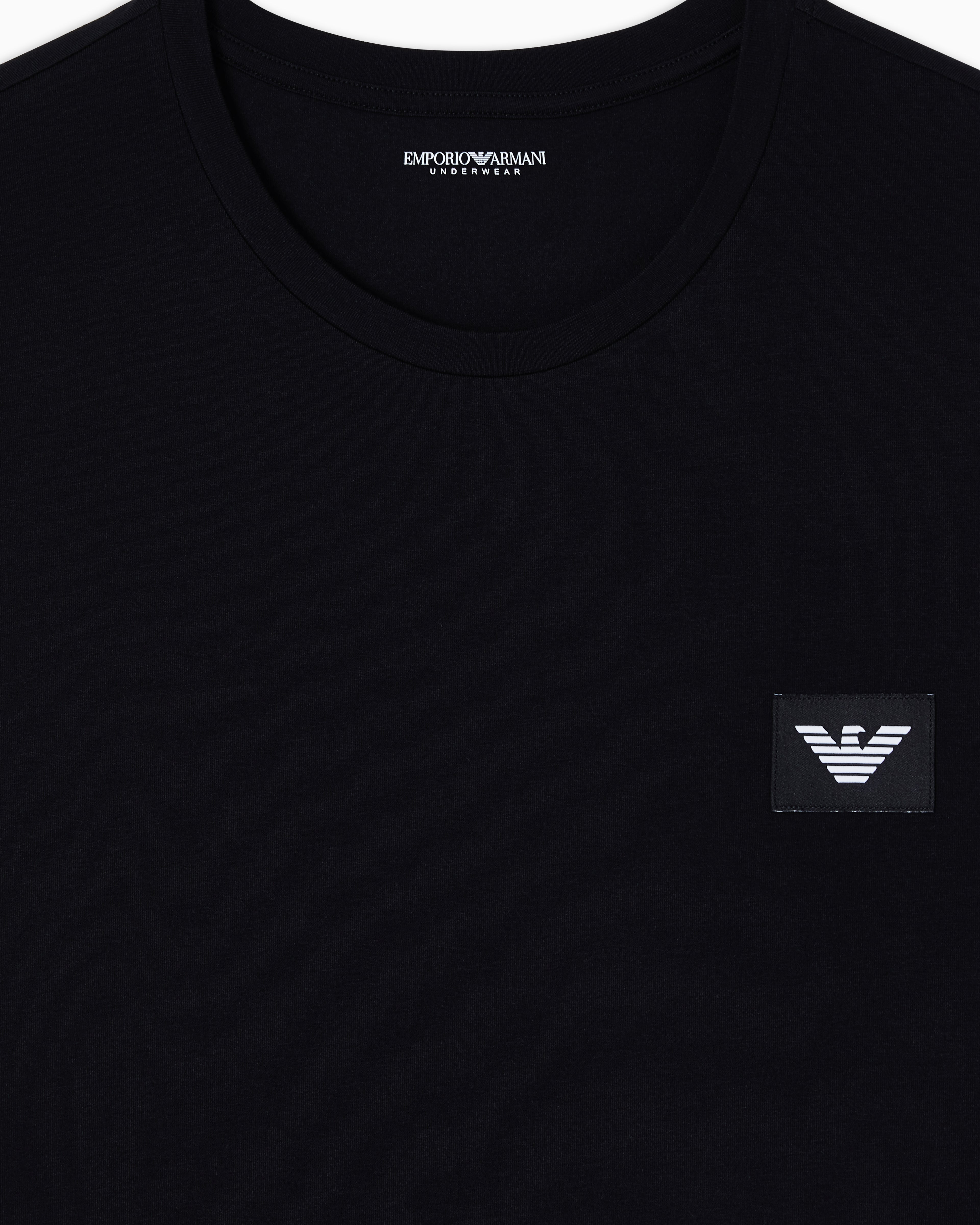 Emporio Armani logo label organic jersey pyjamas with Bermuda shorts