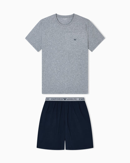 Emporio Armani ASV Endurance organic jersey pyjamas with Bermuda shorts
