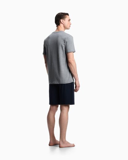 Emporio Armani ASV Endurance organic jersey pyjamas with Bermuda shorts