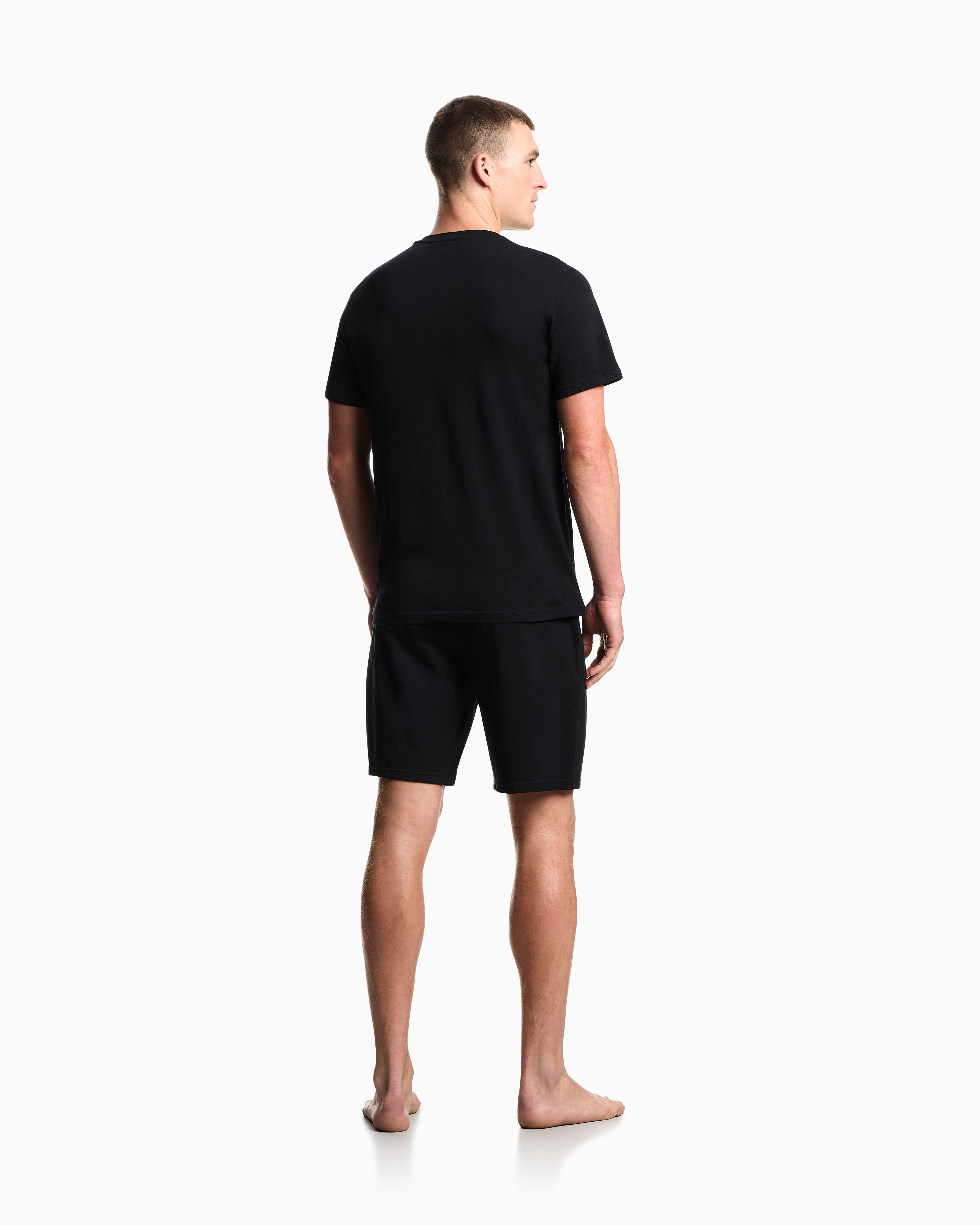 Emporio Armani ASV Endurance organic jersey pyjamas with Bermuda shorts