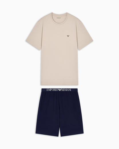 Emporio Armani Endurance jersey pyjamas with Bermuda shorts