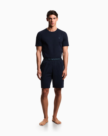 Emporio Armani Endurance jersey pyjamas with Bermuda shorts