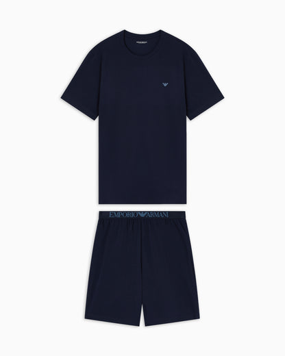 Emporio Armani Endurance jersey pyjamas with Bermuda shorts
