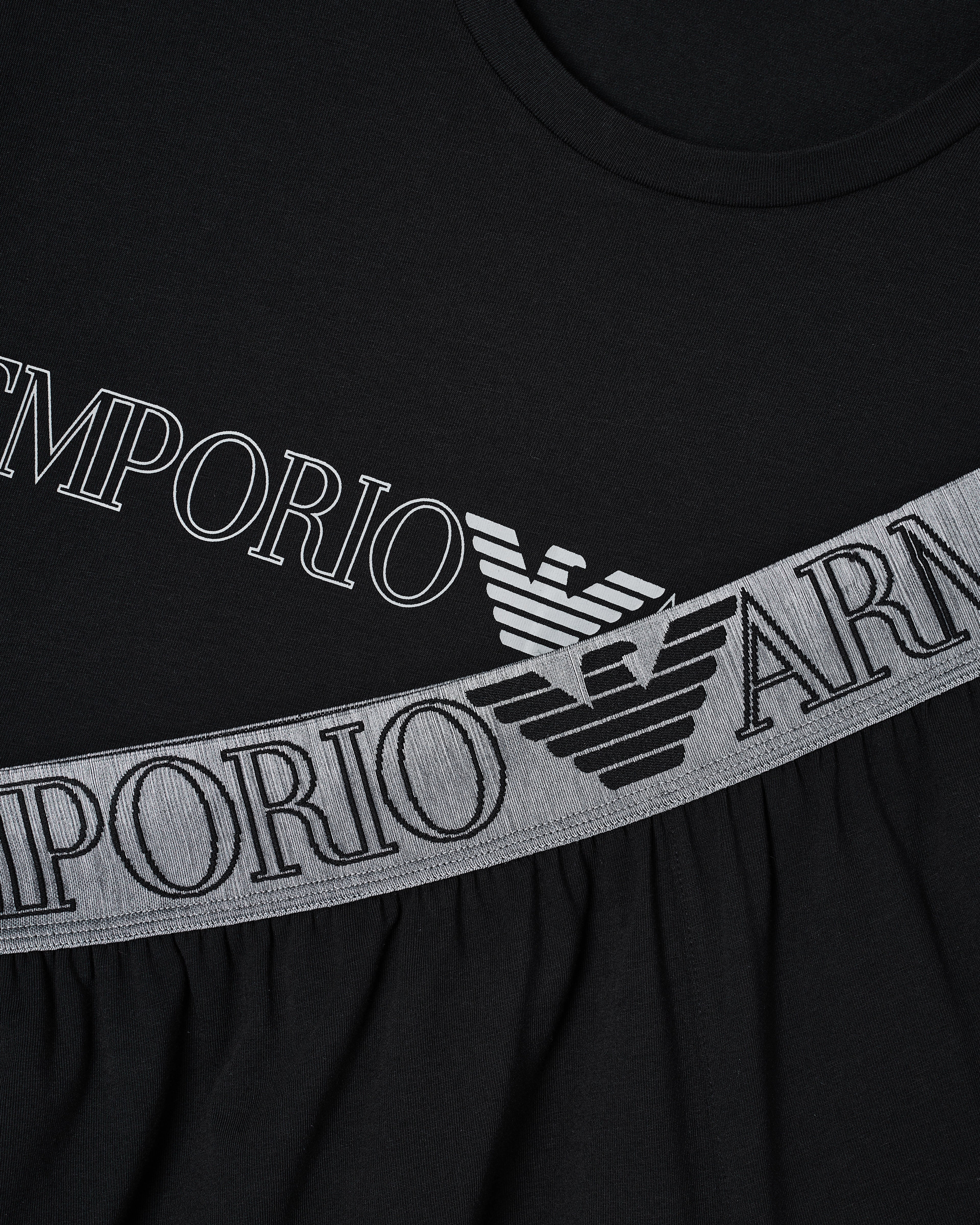 Emporio Armani Megalogo organic-jersey pyjamas with Bermuda shorts