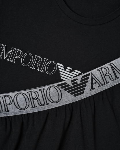 Emporio Armani Megalogo organic-jersey pyjamas with Bermuda shorts