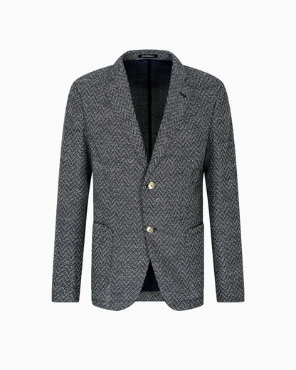Emporio Armani Icon single-breasted jacket in chevron-motif wool