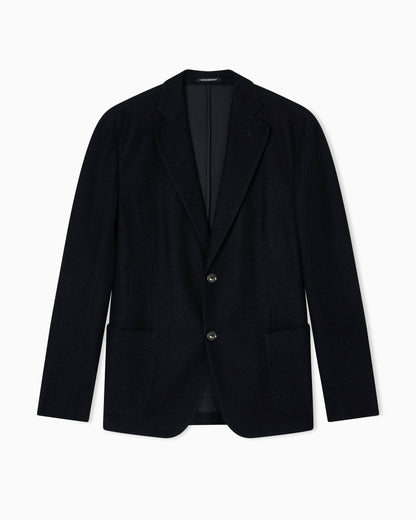 Emporio Armani Icon single-breasted jacket in chevron-motif wool