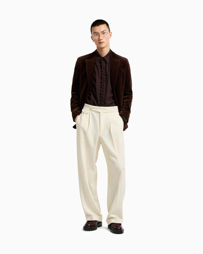 Emporio Armani Single-breasted jacket in smooth velvet
