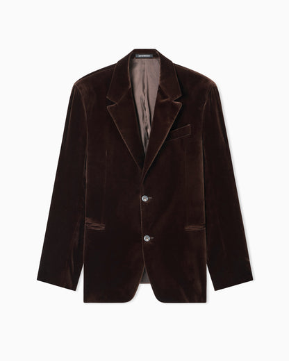 Emporio Armani Single-breasted jacket in smooth velvet