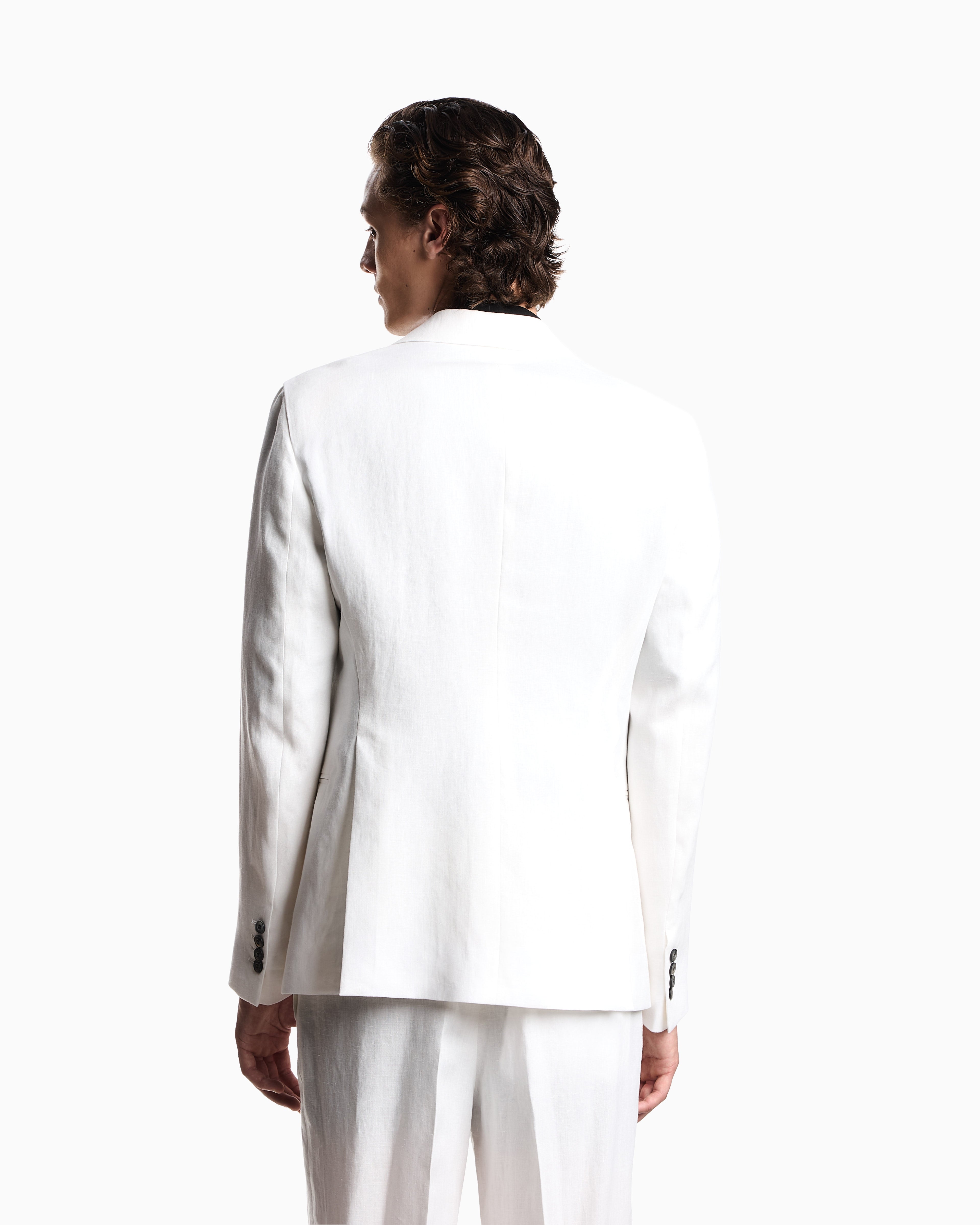 Emporio Armani Pure linen single-breasted blazer
