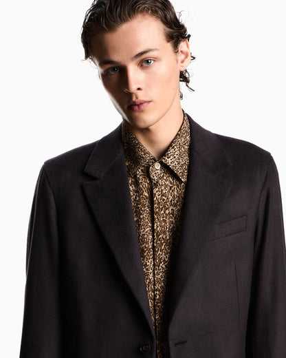 Emporio Armani Single-breasted jacket in brushed pure Mongolian cashmere