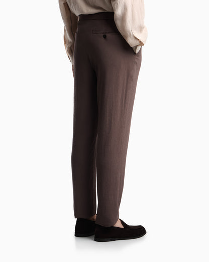 Emporio Armani 3D wrinkle-effect crêpe fabric trousers