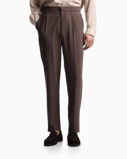Emporio Armani 3D wrinkle-effect crêpe fabric trousers