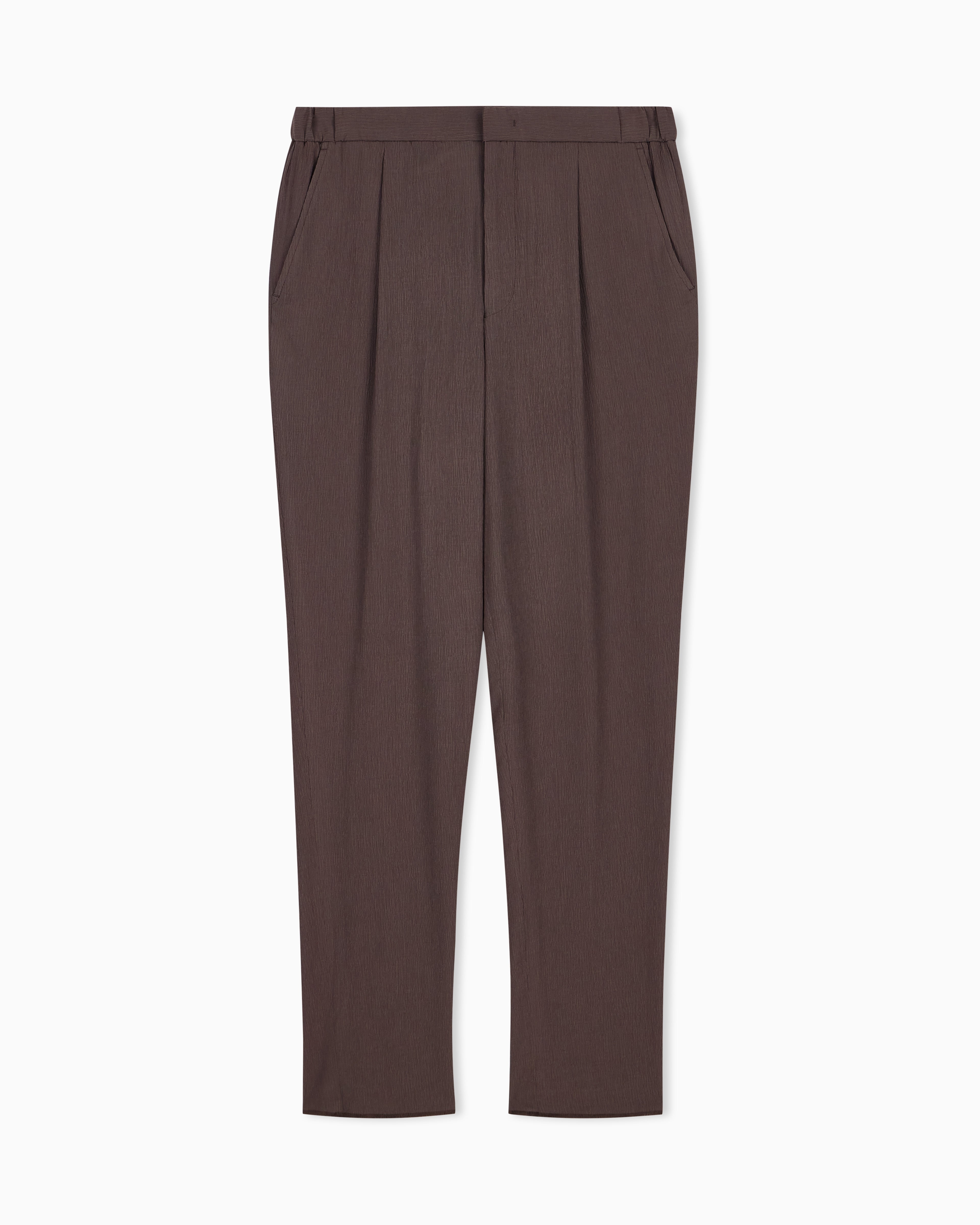 Emporio Armani 3D wrinkle-effect crêpe fabric trousers