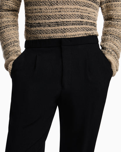 Emporio Armani 3D wrinkle-effect crêpe fabric trousers