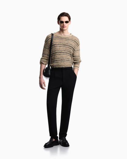 Emporio Armani 3D wrinkle-effect crêpe fabric trousers