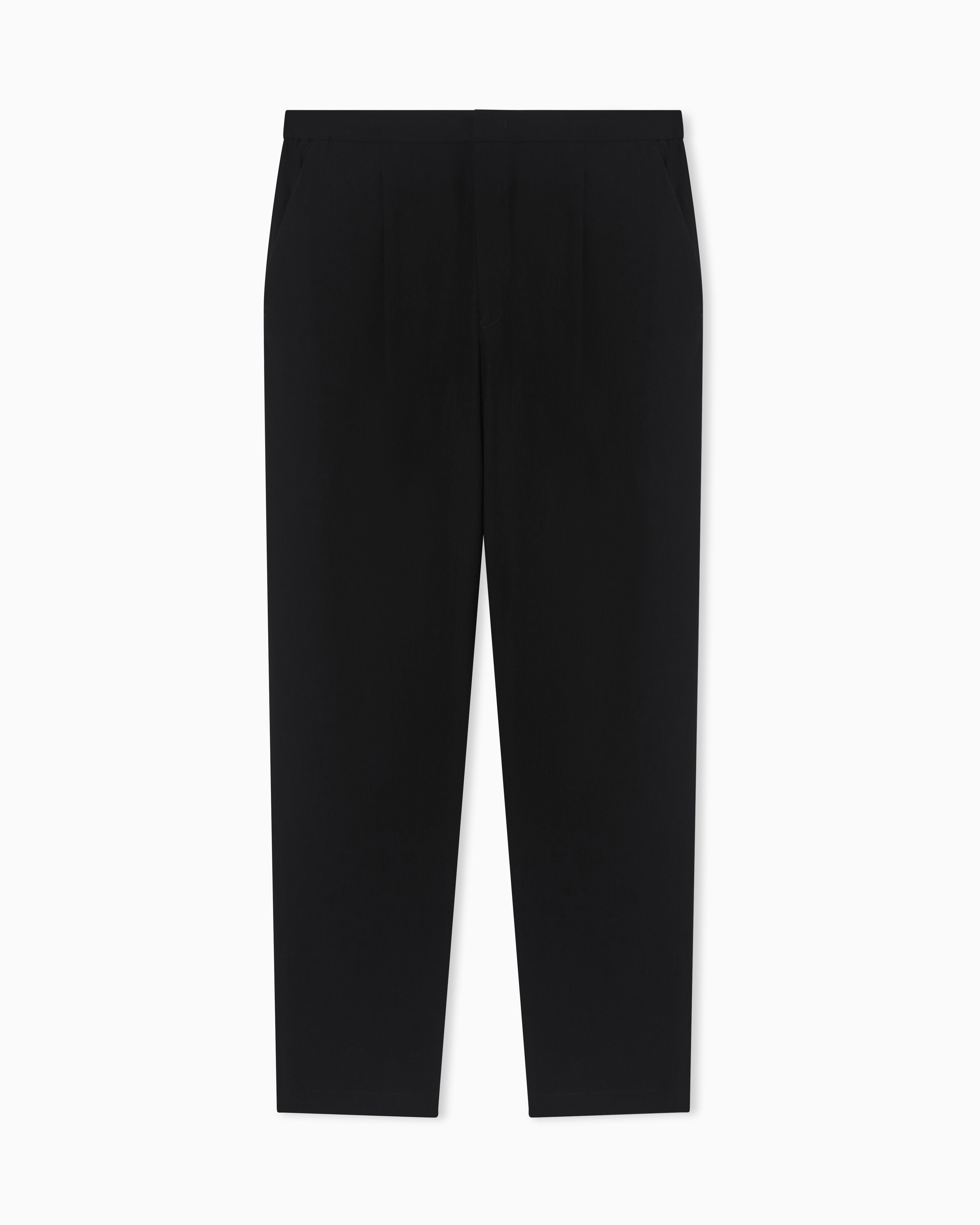 Emporio Armani 3D wrinkle-effect crêpe fabric trousers