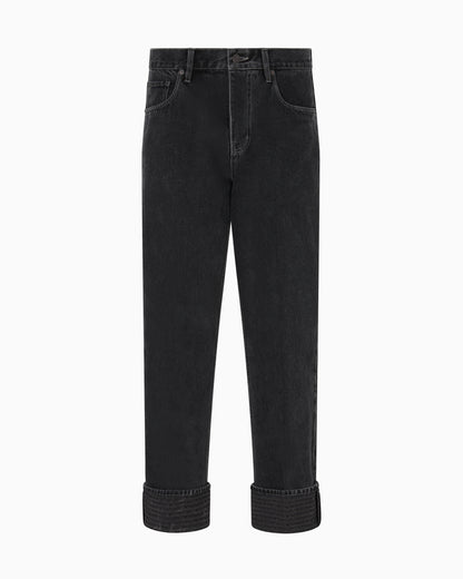 Emporio Armani J73 loose-fit denim jeans with logo turn-ups