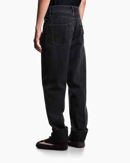 Emporio Armani J73 loose-fit denim jeans with logo turn-ups