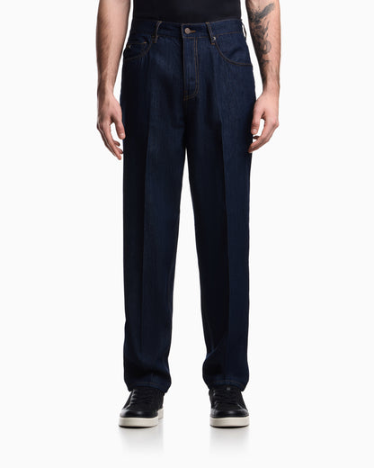 Emporio Armani J73 loose fit jeans in light rinse wash denim