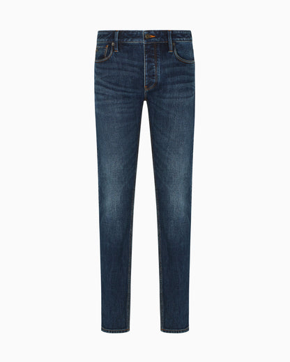 Emporio Armani J75 slim-fit, stone-washed stretch-denim jeans
