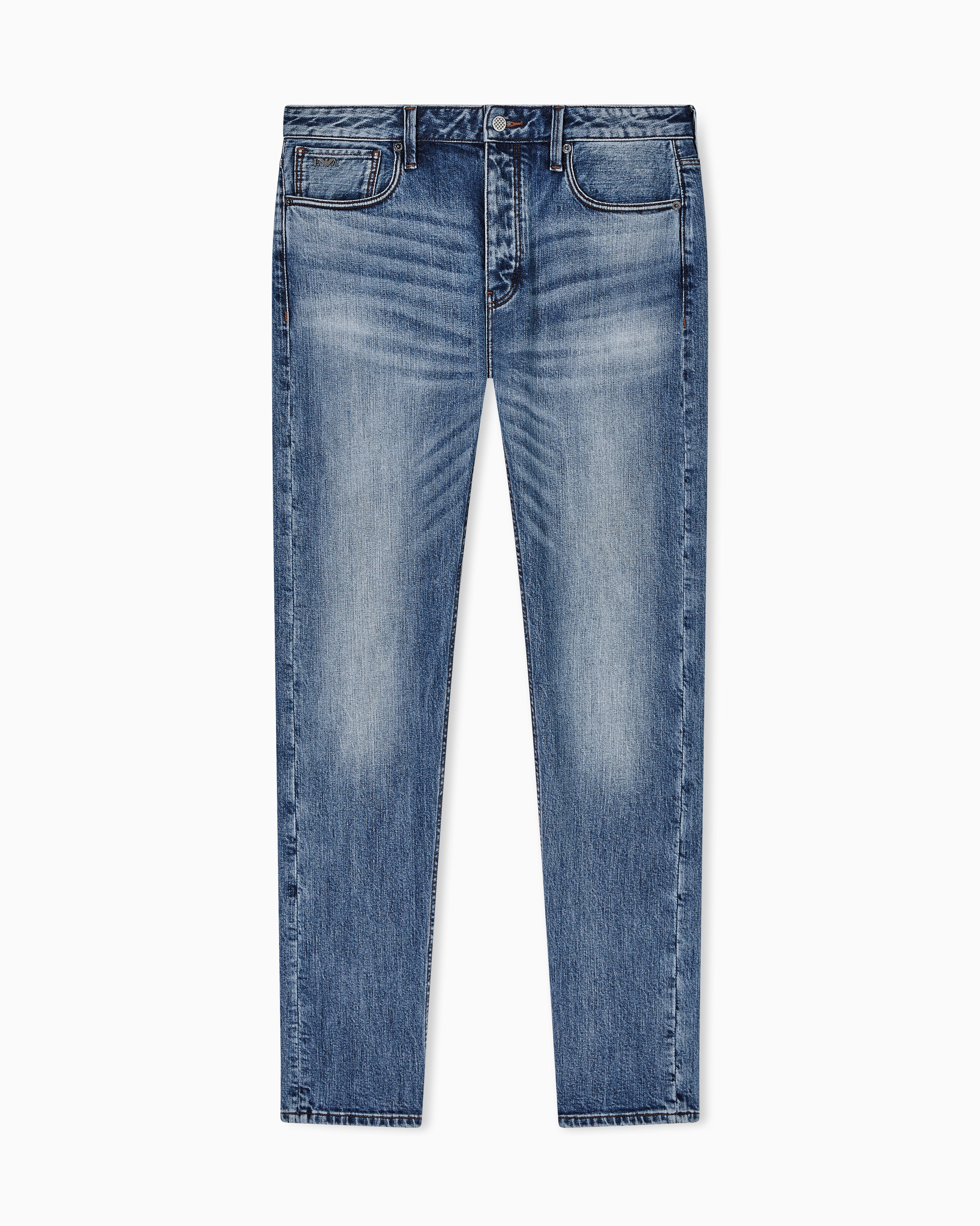 Emporio Armani J75 slim-fit, stone-washed 8.6-oz comfort stretch-denim jeans