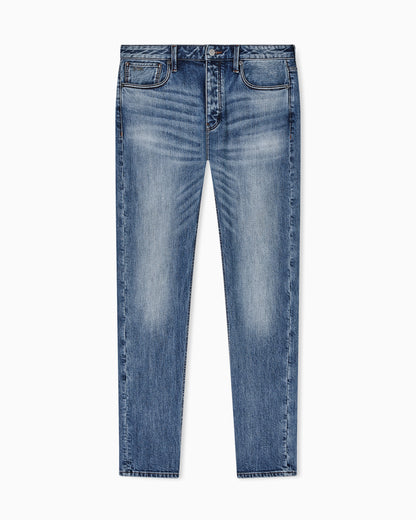 Emporio Armani J75 slim-fit, stone-washed 8.6-oz comfort stretch-denim jeans