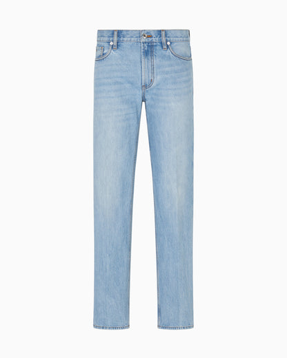 Emporio Armani J76 straight-fit, stone-washed denim jeans
