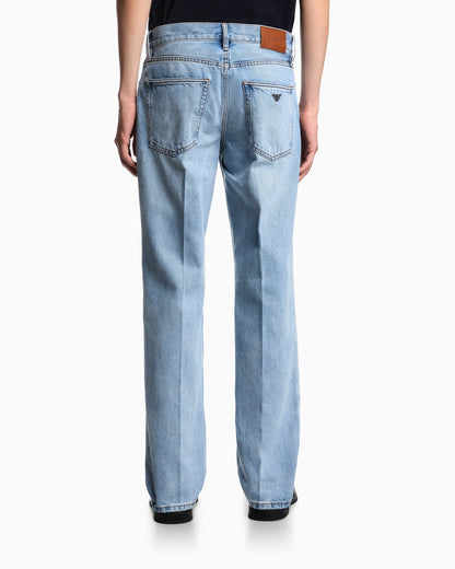 Emporio Armani J76 straight-fit, stone-washed denim jeans