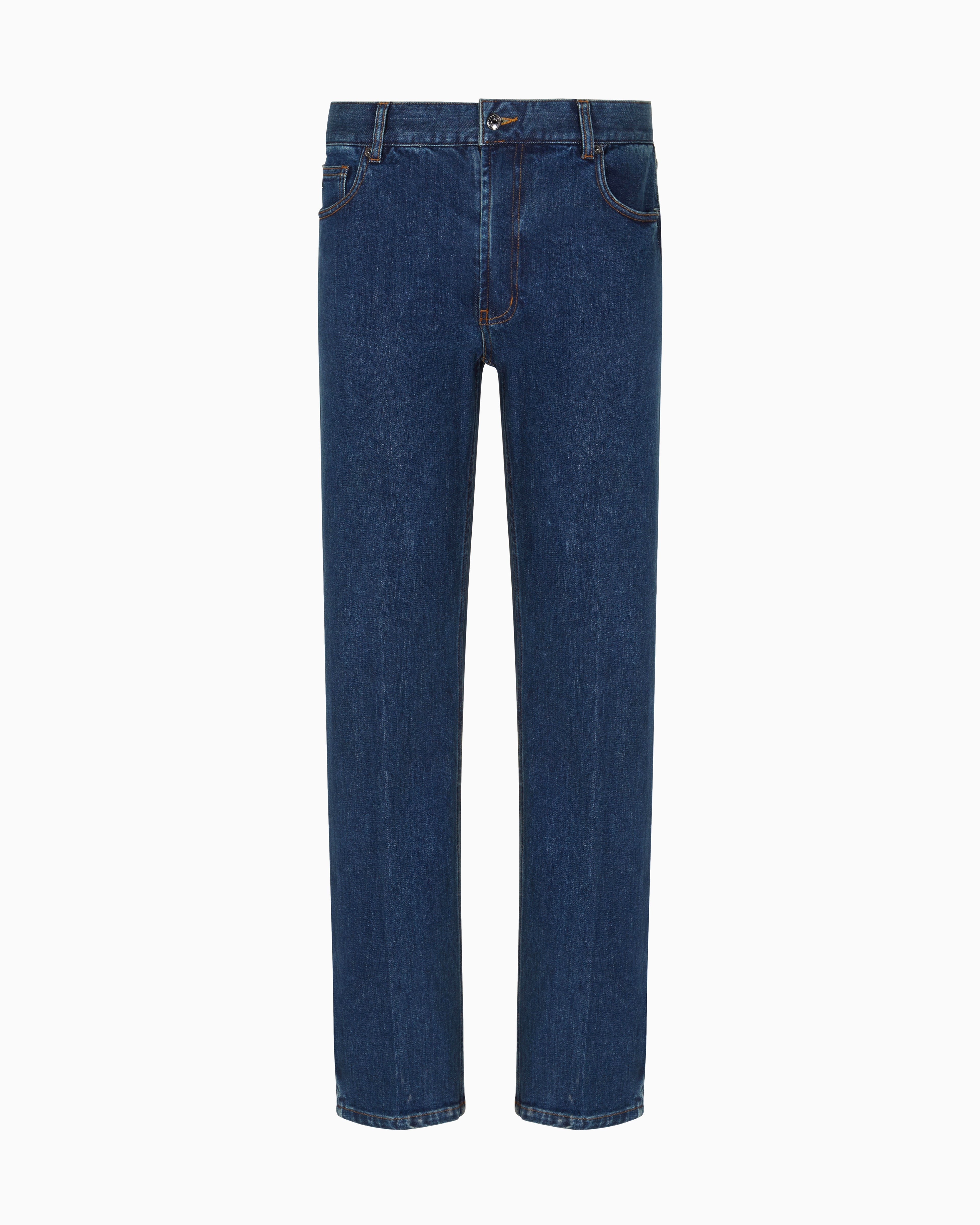 Emporio Armani J76 straight-fit jeans in stretch denim with logo pocket