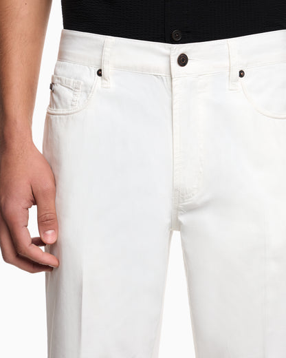 Emporio Armani J76 straight-fit five-pocket washed twill trousers