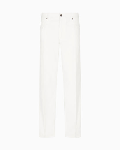 Emporio Armani J76 straight-fit five-pocket washed twill trousers