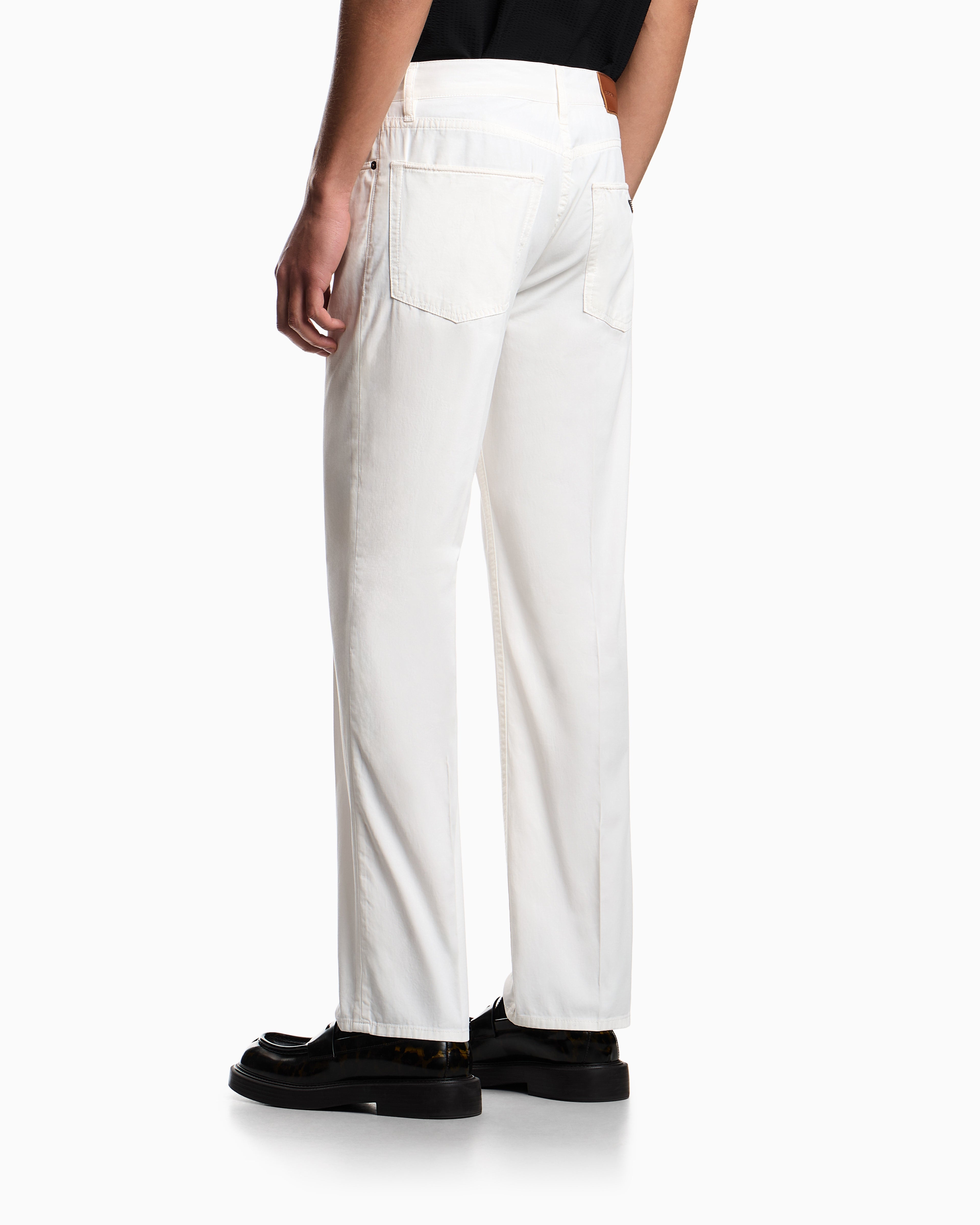 Emporio Armani J76 straight-fit five-pocket washed twill trousers