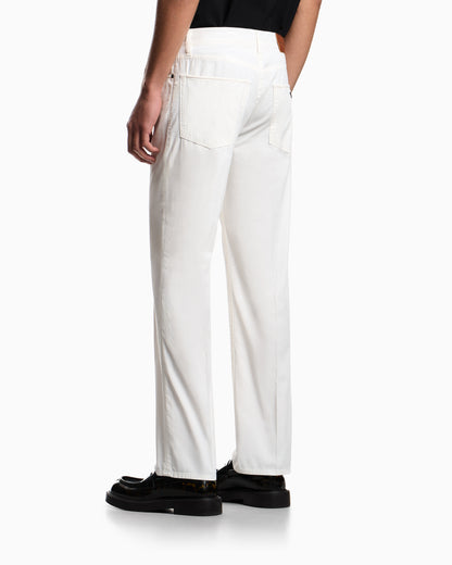 Emporio Armani J76 straight-fit five-pocket washed twill trousers