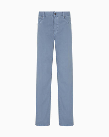 Emporio Armani J76 straight-fit five-pocket washed twill trousers