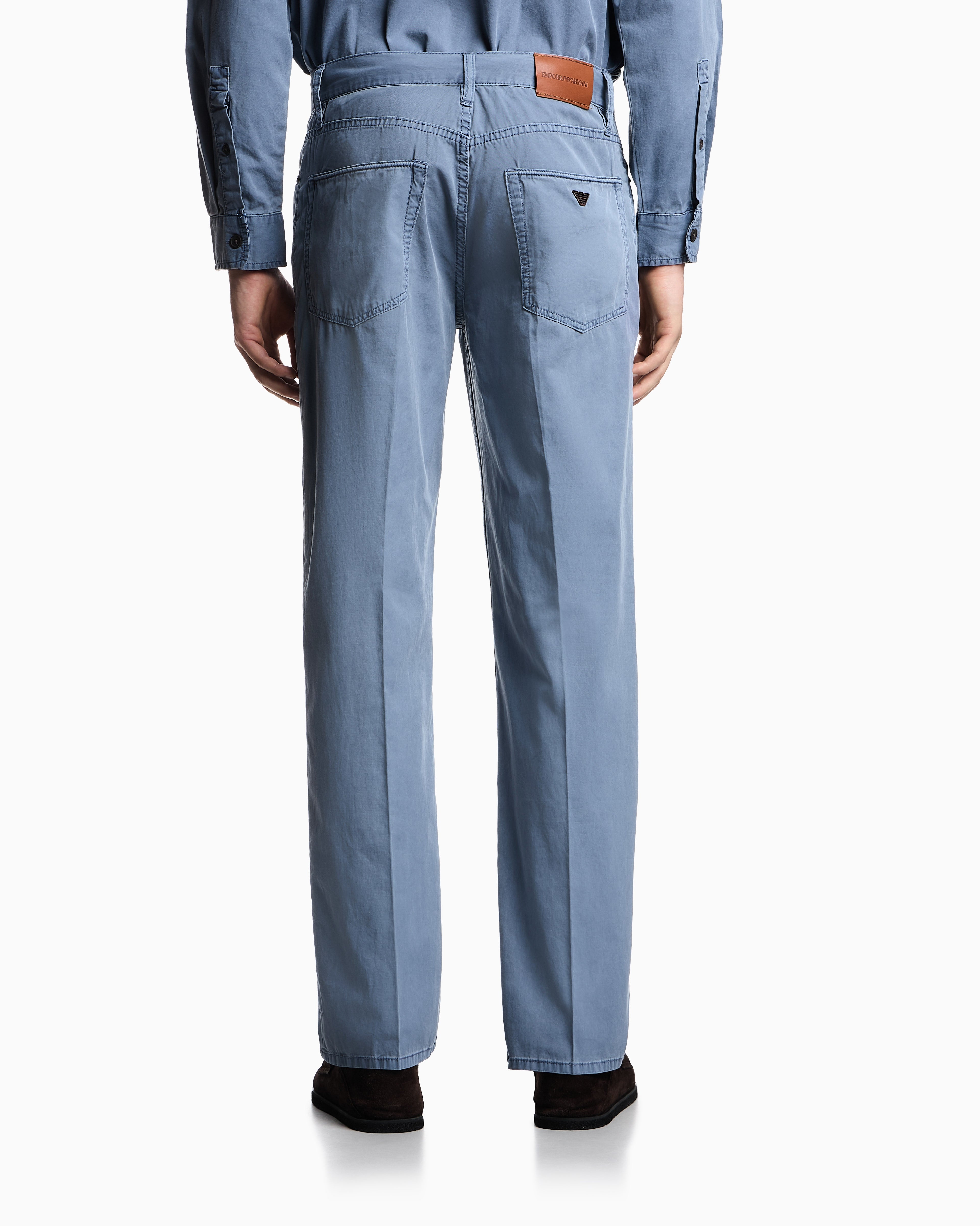 Emporio Armani J76 straight-fit five-pocket washed twill trousers
