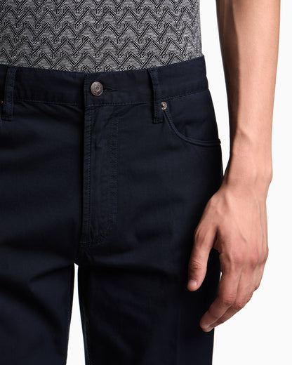 Emporio Armani J76 straight-fit five-pocket washed twill trousers