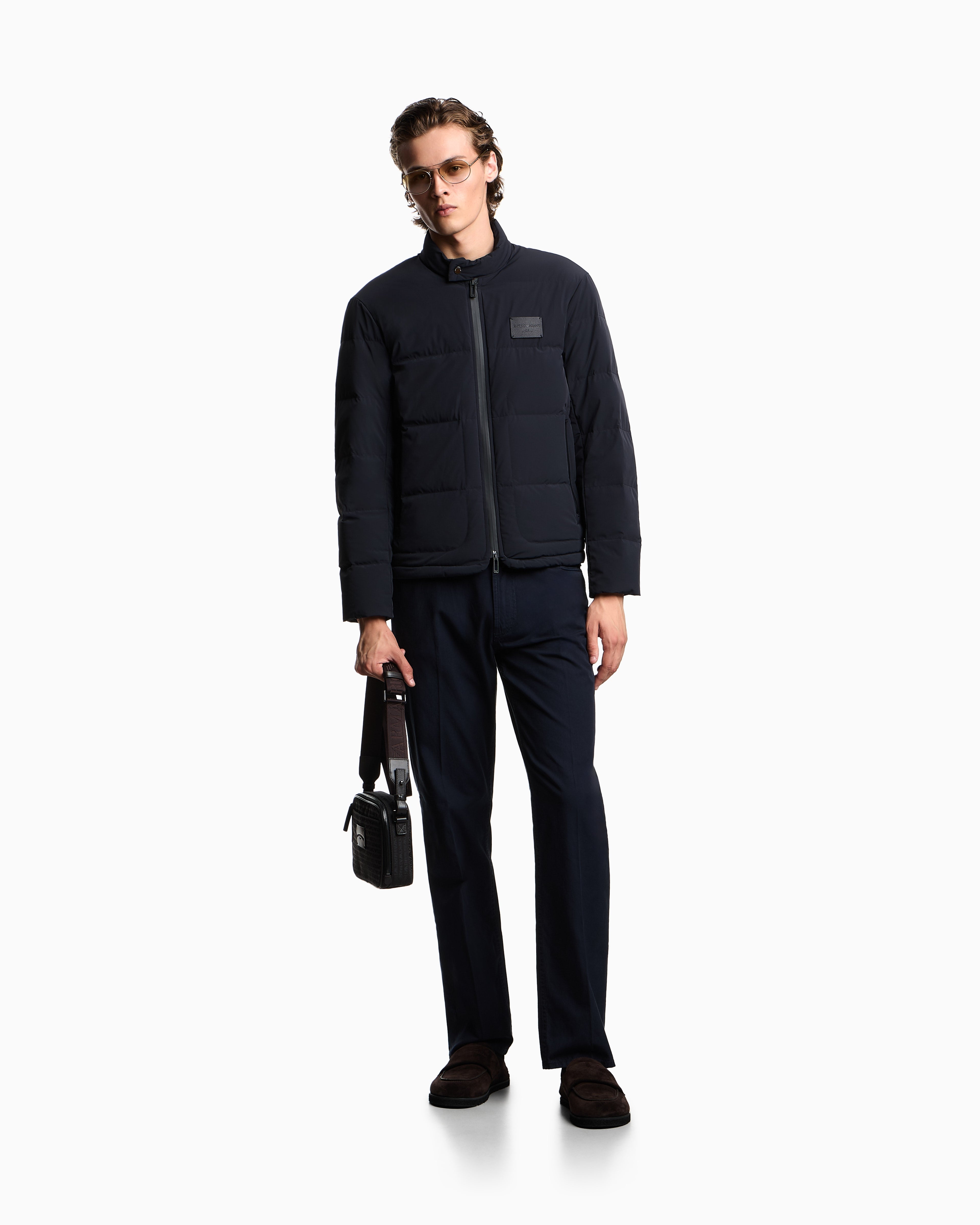 Emporio Armani J76 straight-fit five-pocket washed twill trousers