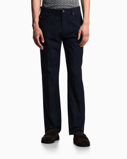 Emporio Armani J76 straight-fit five-pocket washed twill trousers