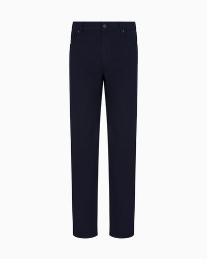 Emporio Armani J76 straight-fit five-pocket washed twill trousers